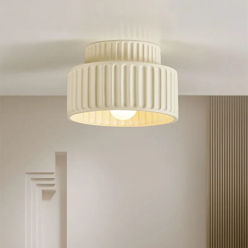 

French Cream Vintage Led Ceiling Light Wabi Sabi Style For Study Room Kitchen Home Indoor Lighting Corridor Balcony Decor Lamps