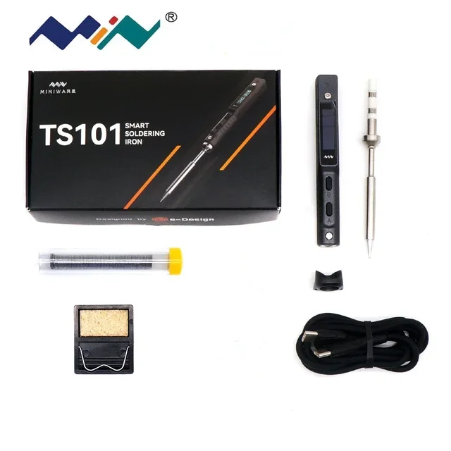 Oryginalna cyfrowa lutownica elektryczna TS101 65W Programowalny wyświetlacz LCD Regulowana temperatura Wersja ts100 bez zasilacza