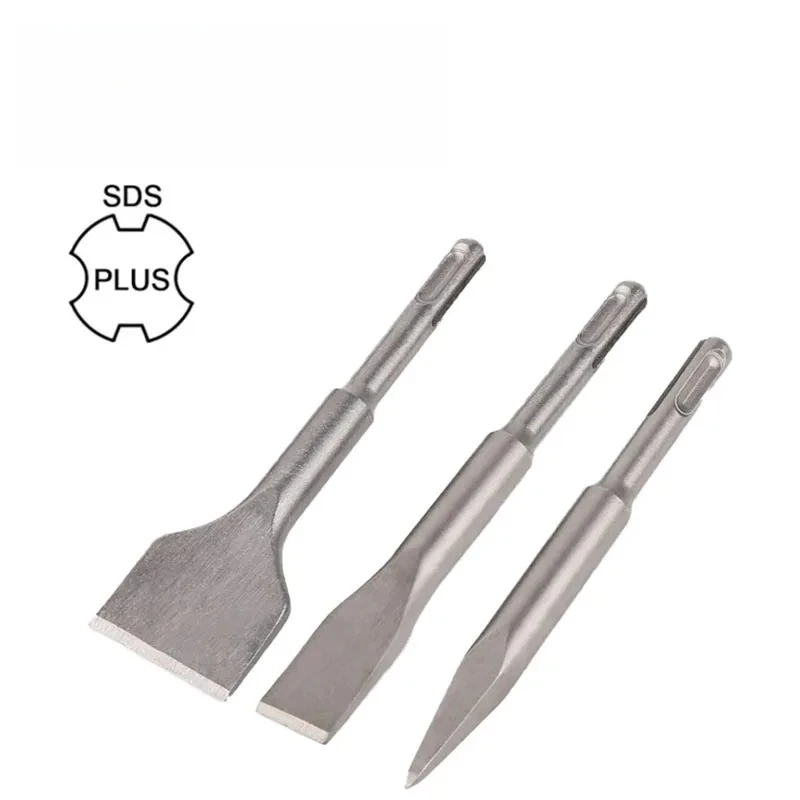 3-piece cylindrical handle square chisel shaped impact drill electric hammer cement wall drilling construction project
