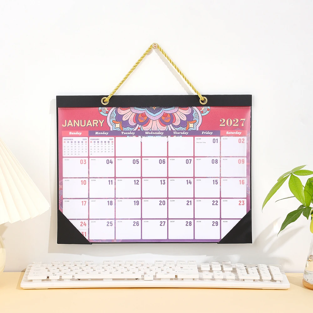 2027 Mandala Floral Wall Calendar, 12-Month Tear-Off Pages with Corner Protectors, Artistic Decor Gift for Home Office Planners
