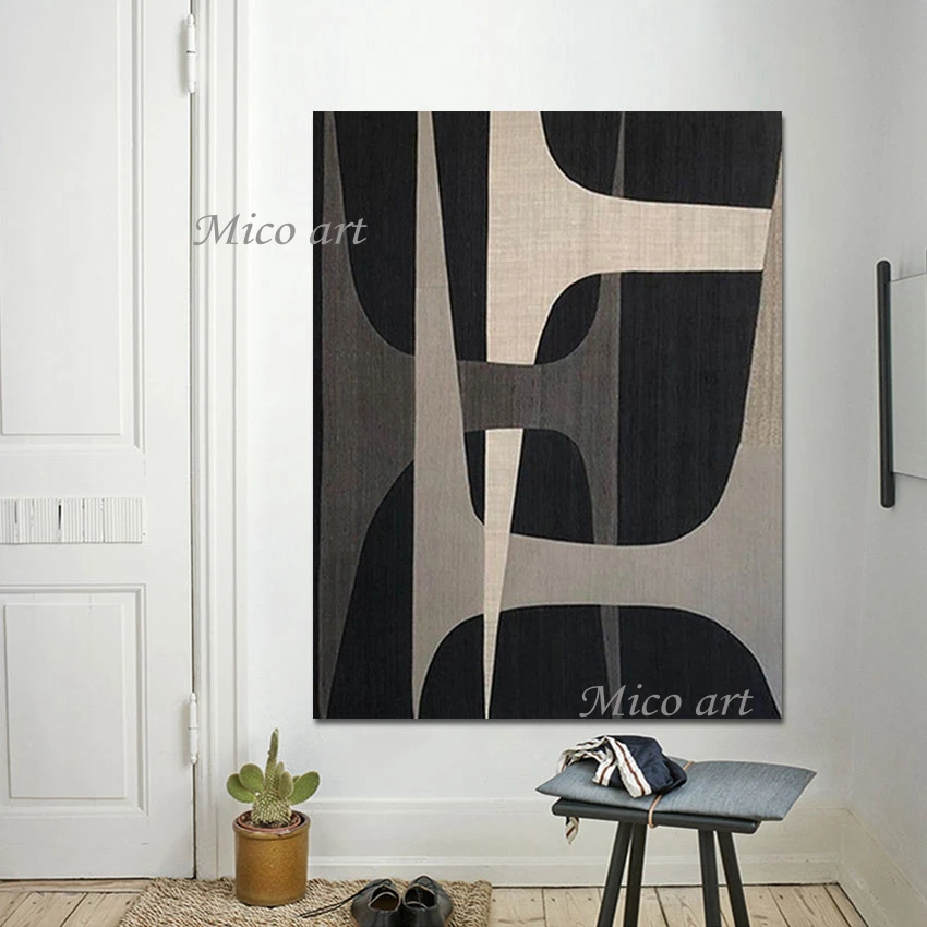 

Latest Arrival Unframed Modern Paintings Black Acrylic Design Abstract Art Dropshipping Canvas Wall Pictures For Living Room