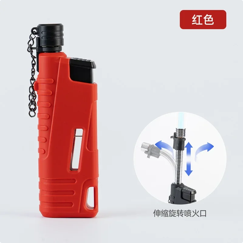 Outdoor Camping Gass Torch Lighter, Retractable Rod Visible Transom, Portable Windproof Inflatable Lighter for Kitchen