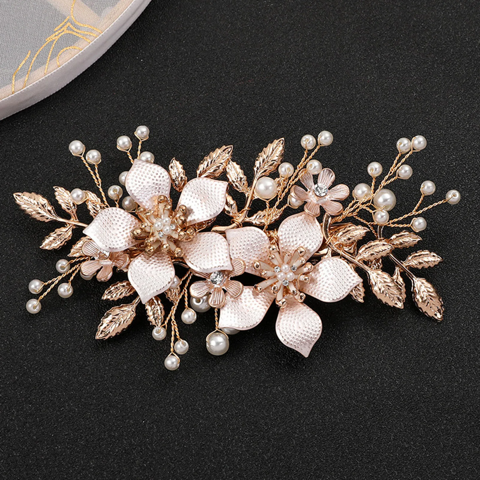 Rhinestones Flower Side Hair Clips Handmade Stable Grip Jewelry Headpiece for Bridesmaid Wedding Banquet