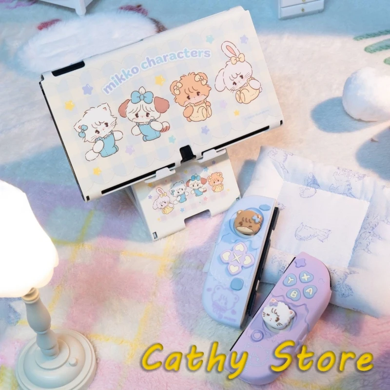 

Switch/Oled Mikko Series Anime Figure Model Silicone Protective Shell Sweet Thoughts Cover Case With 2 Thumb Grip Caps Toy Gifts