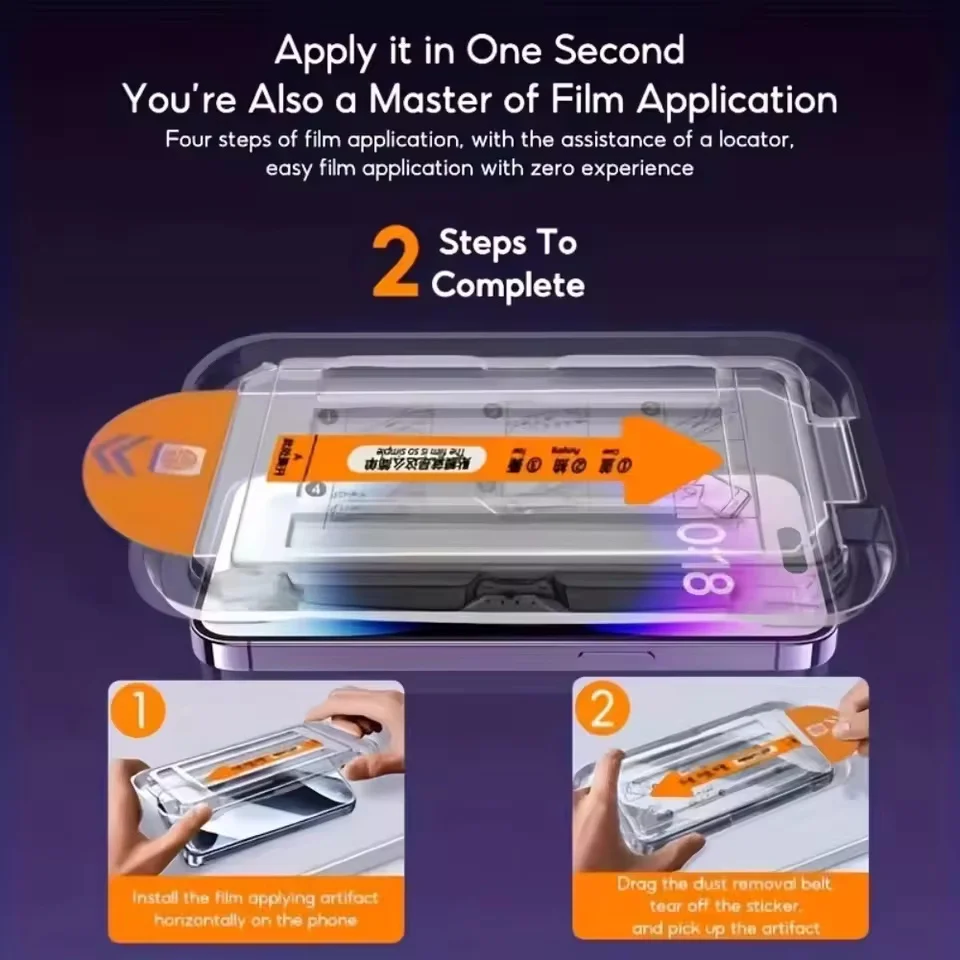 3 Piezas Protector de Pantalla de Privacidad para iPhone 17 Pro Max 16 15 14 13 12 11 16e Plus Mini XR Instalación Sin Polvo Anti-Espía Vidrio Templado 6
