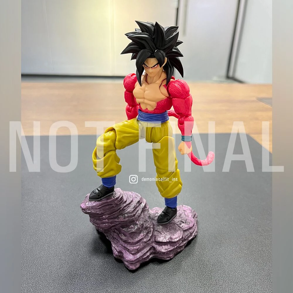 Original Demoniacal Fit Dragon Ball Anime Figure 1/12 Son Goku Vegetto Action Figurine Wild Power Goku Statue Collection Dbz Toy