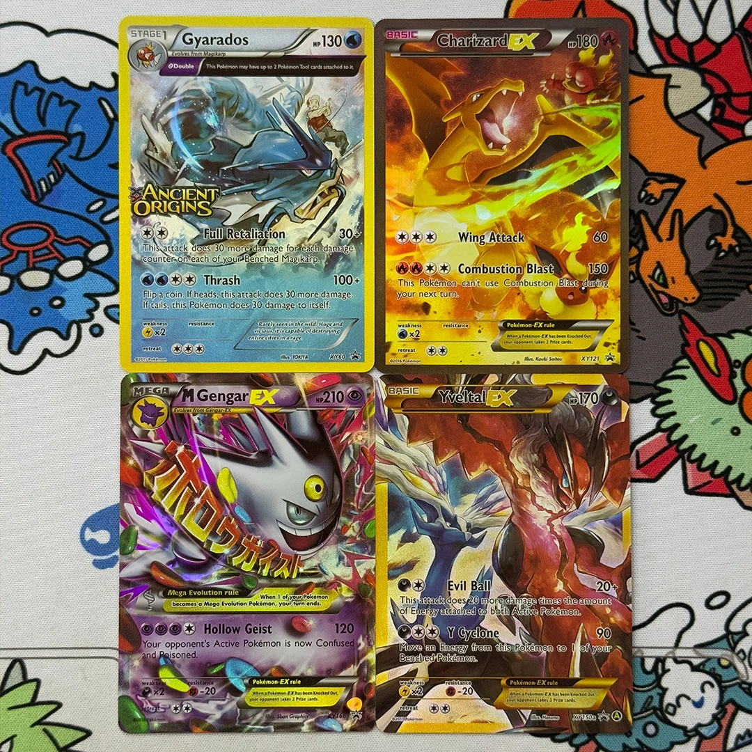Cartão Proxy Inglês 2015 Pokémon XY Black Star Promos Gyarados Yveltal Gengar Charizard Ex Cartão de Coleção PTCG Presente de Anime