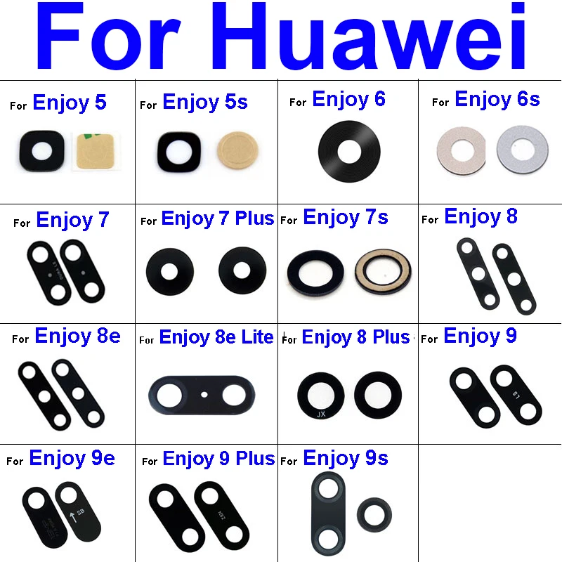 

Rear Back Camera Glass Lens For Huawei Enjoy 5 5S 6 6S 7 7S 8 8E 9 9E 9S Plus Lite Camera Glass Lens Glass + Sticker Parts