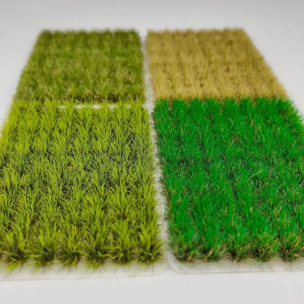 120PCS Multicolor Grass Tufts Self-Adhesive 8mm Height Artificial Flower Cluster Modeling Materials Miniature Plant