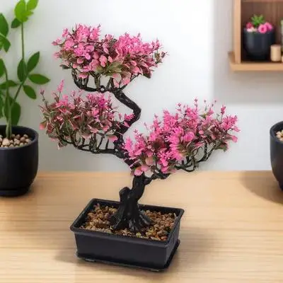 

Faux Bonsai Decor Artificial Plants for Home Office Desktop Greenery Lifelike Design for Shelf Table Centerpiece