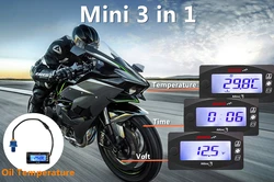 koso Oil Temperature Meter Motorcycle Universal 3 in 1 Oil Temp Time Volt LCD Digital Display For SUZUKI YAMHA
