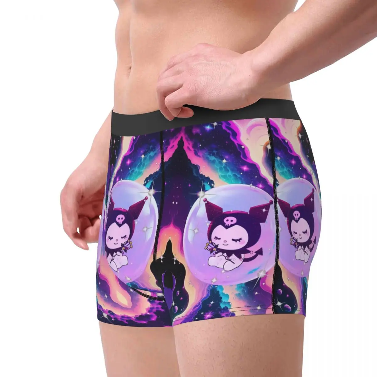Custom Kuromi Cute Print Underwear Men Breathable Classical Anime Boxer Briefs Shorts Panties Soft Underpants For Male