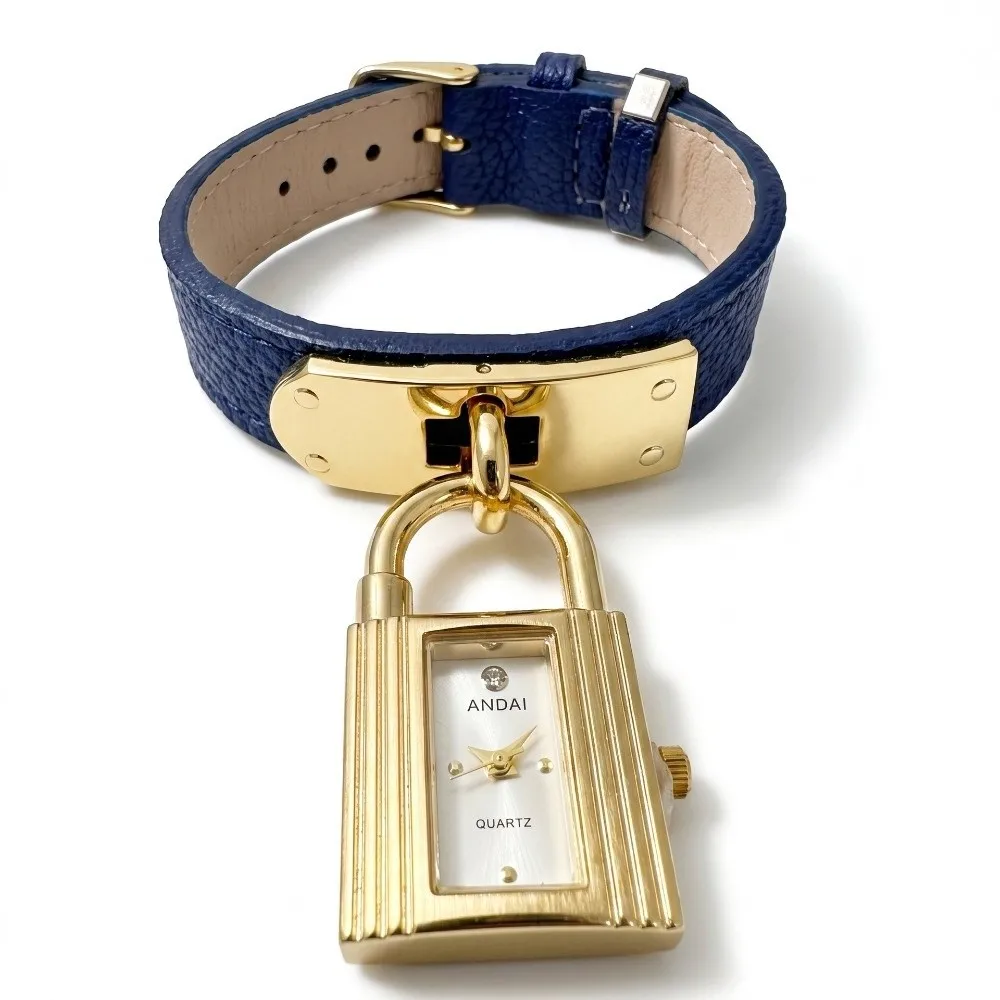 New Lock Design Watches for Women PU Leather Precise Wrist Watches Luxurious Soft Bracelet Watch Female Gifts