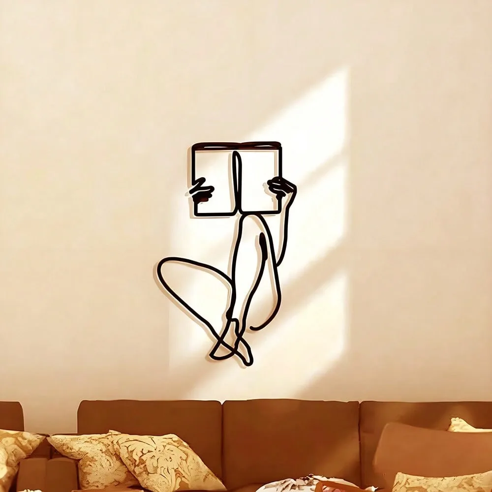 

Handmade Couple Silhouette Wall Art, Rustproof Metal Sculpture for Modern Home Decor, Bedroom Living Room Bathroom, Valentine's