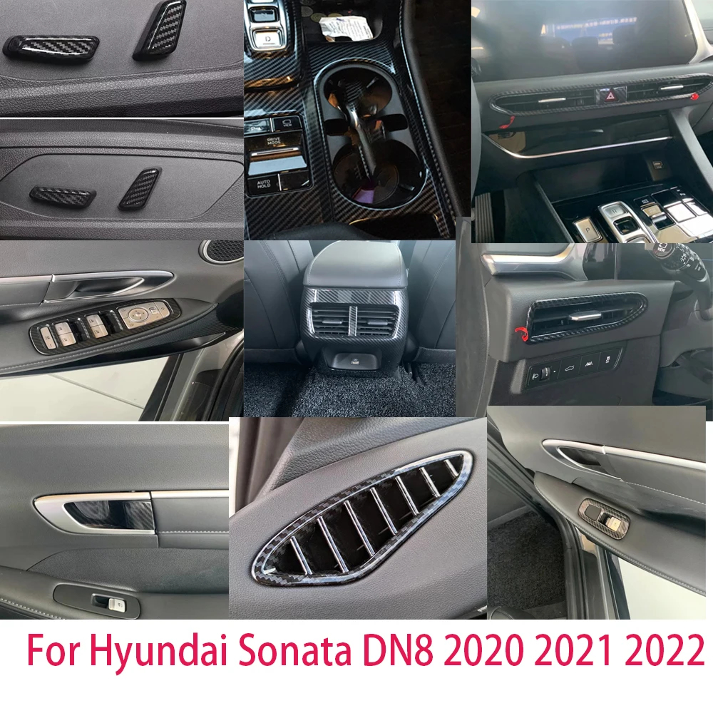 For Hyundai Sonata DN8 2020 2021 2022 Inner Car Windows Control Panel Cover Stickers Moulding Trim Auto Styling Accessories