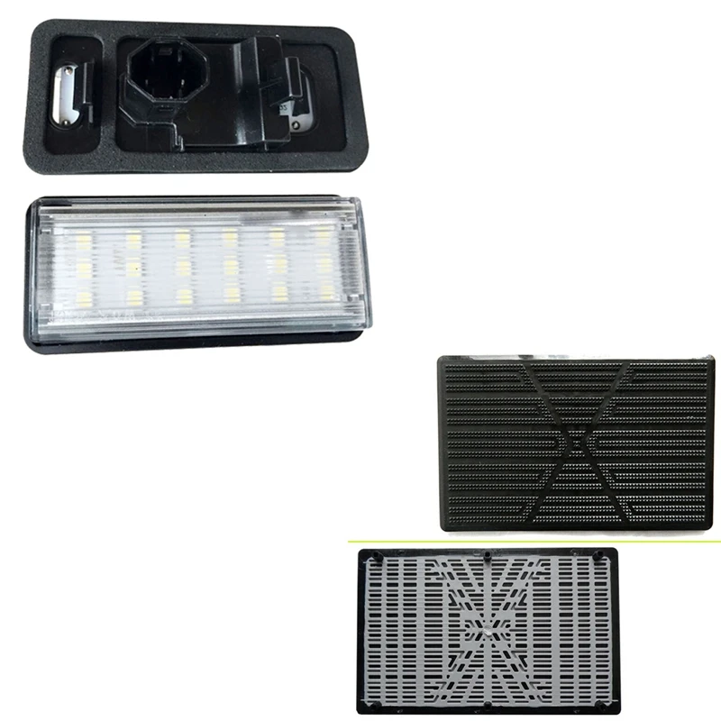 2 Pcs Car License Plate Light License Plate Light & 1 Set Car Floor Mat Pad Heel Foot Carpet Pedal Patch Cover-25X16cm