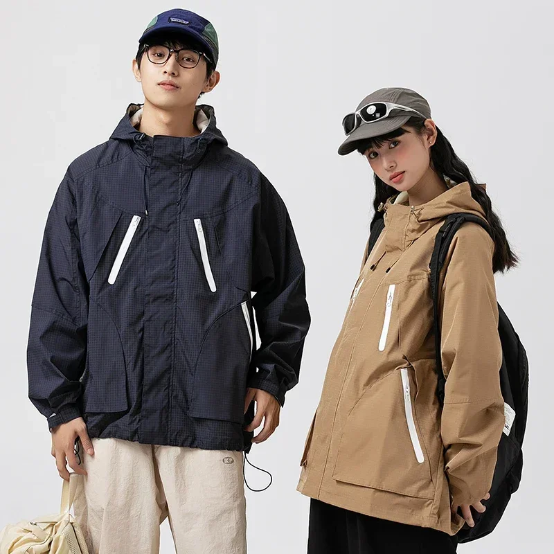 

Women Men Streetwear Fashion Loose Causal Vintage Sport Outdoor Hooded Jacket Campus Couple Spring Autumn Coat Cityboy Jackets