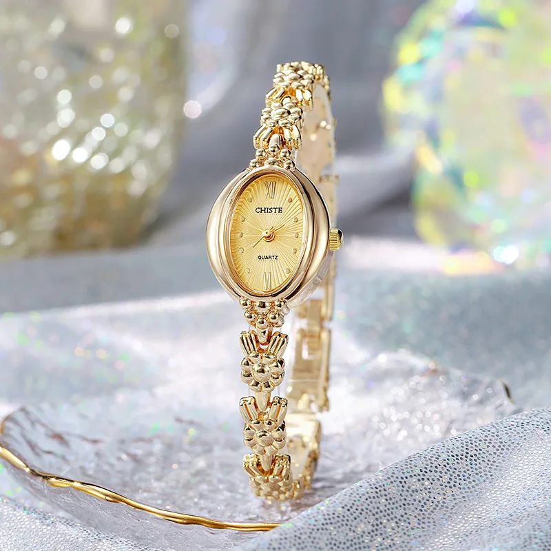 Kleines ovales Zifferblatt Armbanduhr Studenten Luxus Quarzuhren Geschenk Studenten Armbanduhren Großhandel Relojes Para Mujer – Detail 3