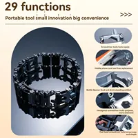 Multifunction Tool Bracelet Tread Bracelet Stainless Steel Bolt Driver Tools Kit Friendly Wearable Bike Multitool Outdoor Tool