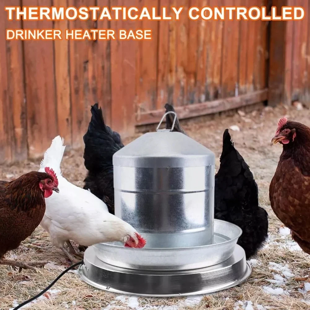 Poultry Waterer Drinker Heated Base Chicken Water Heater Farm Equipment Ptc Heater Pet Water Heater Warmer Base Winter