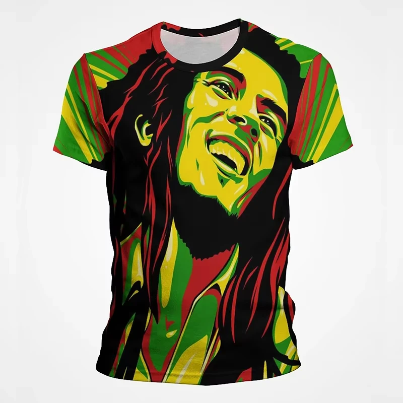 

Mens Tshirt Singer Bob Marley Graphic T Shirts For Men 3d Print Short Sleeve Tee Tops Men's Oversized Streetwear Hip Hop Tees