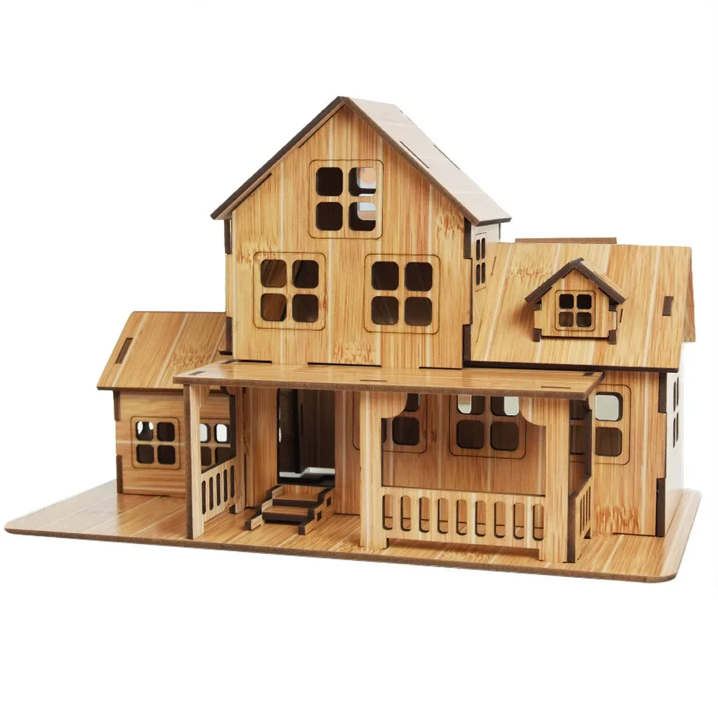 

Children's Wooden Puzzle Toy 3D Building Model Game Diy Hand-made Comfortable Villa Adult Ornaments Birthday Gifts