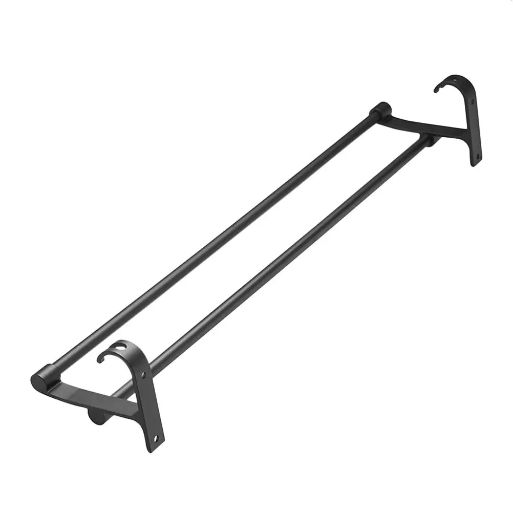 

Bathroom Towel Hooks for Wall Double Bar Rack Aluminium Holder Racks