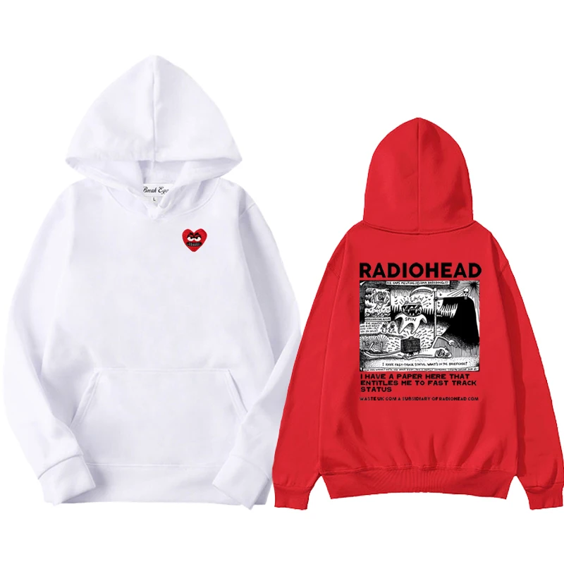 

Radiohead Men Vintage Classic Print Women Men Hoodie Polyester Cool Cute Pullover Pockets Thin Loose Autumn Sweater