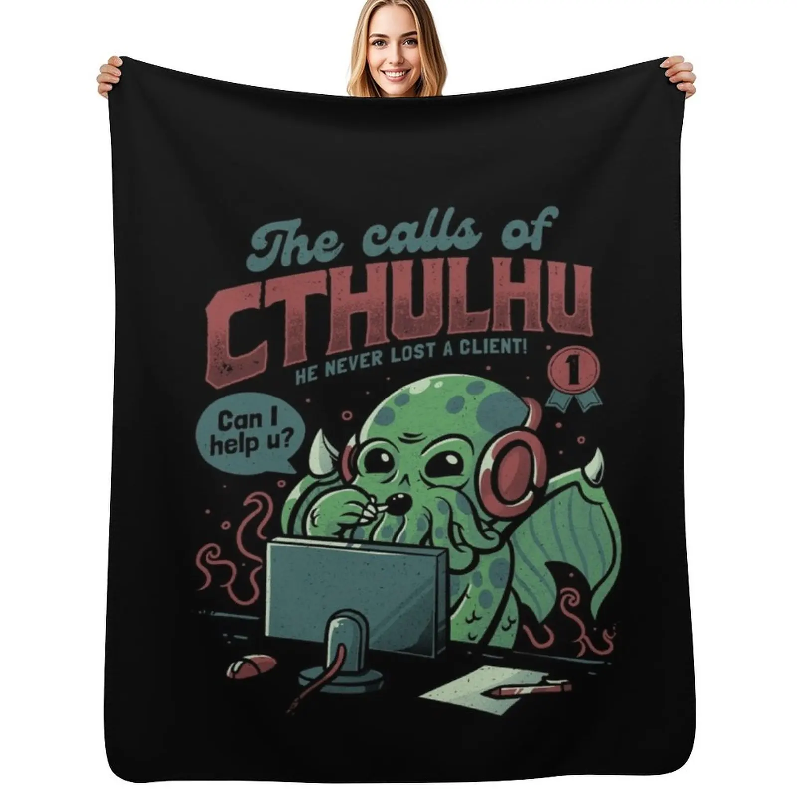 

The Calls Of Cthulhu - Funny Horror Monster Gift Throw Blanket Cozy Light Blanket for Travel Camping Picnic