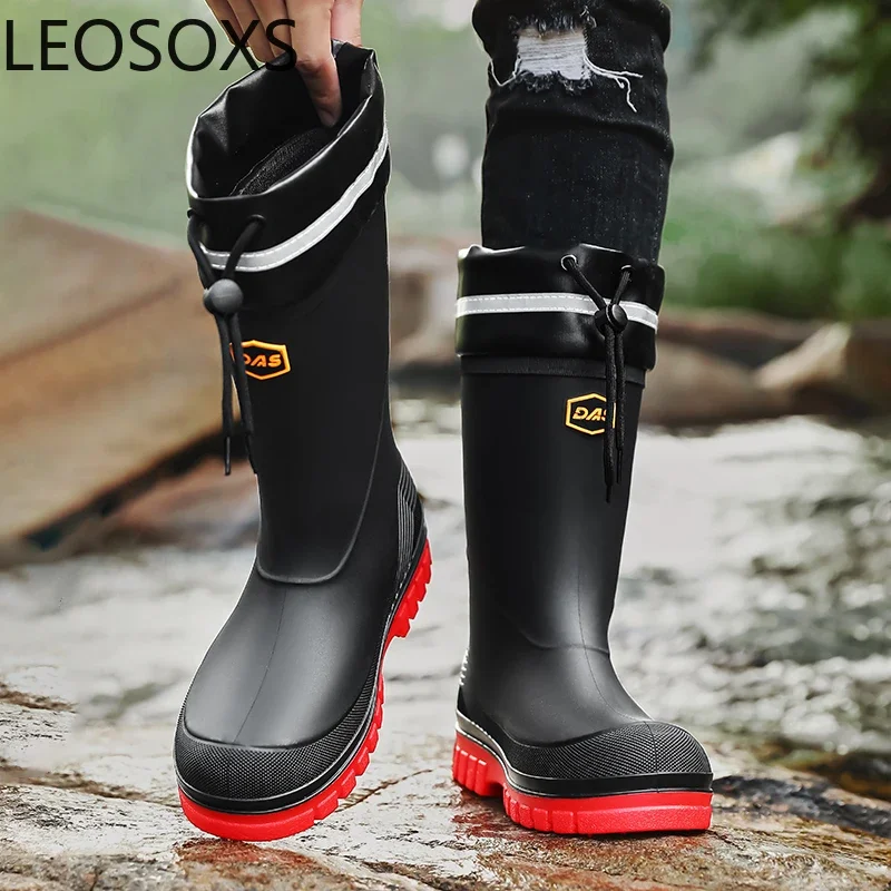 Rain Boot for Mans Chef Kitchen Shoes Trendy All-match Anti-wear Lightweight Platform Work Shoe Personality Classic Fashion Cool