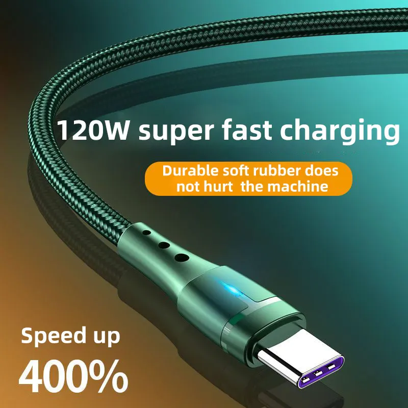 120W 6A Super Fast Charging Cable For Huawei Mate 60 USB Type C Phone Charger Data Wire For Xiaomi 13 12 Pro Redmi POCO Oneplus