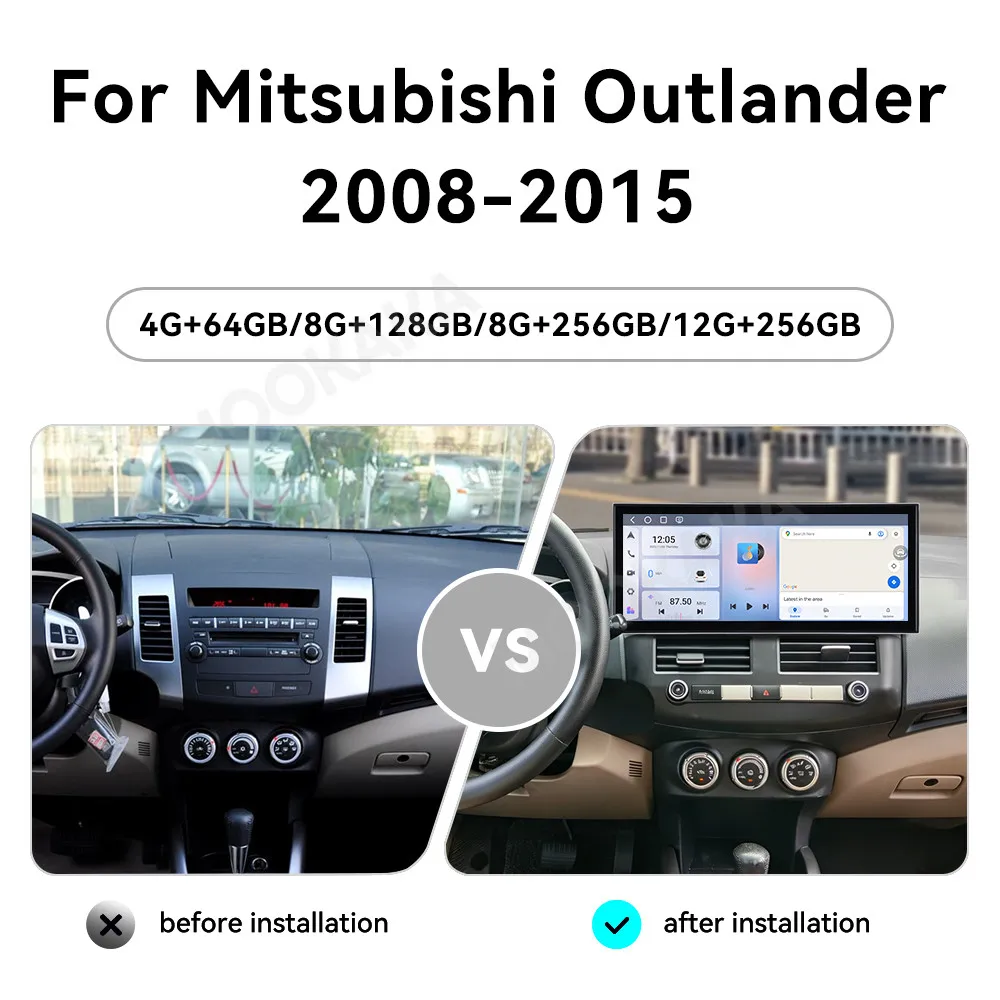Android 15 Radio 15.8 INCH For Mitsubishi Outlander 2008~2015 Carplay Multimedia Player Navigation Car Stereo Receiver Head Unit