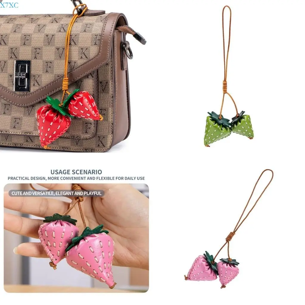 

X7XC Aesthetic Keychain Charms,Strawberry Keychain for Women Bag Purse Handbags Charms