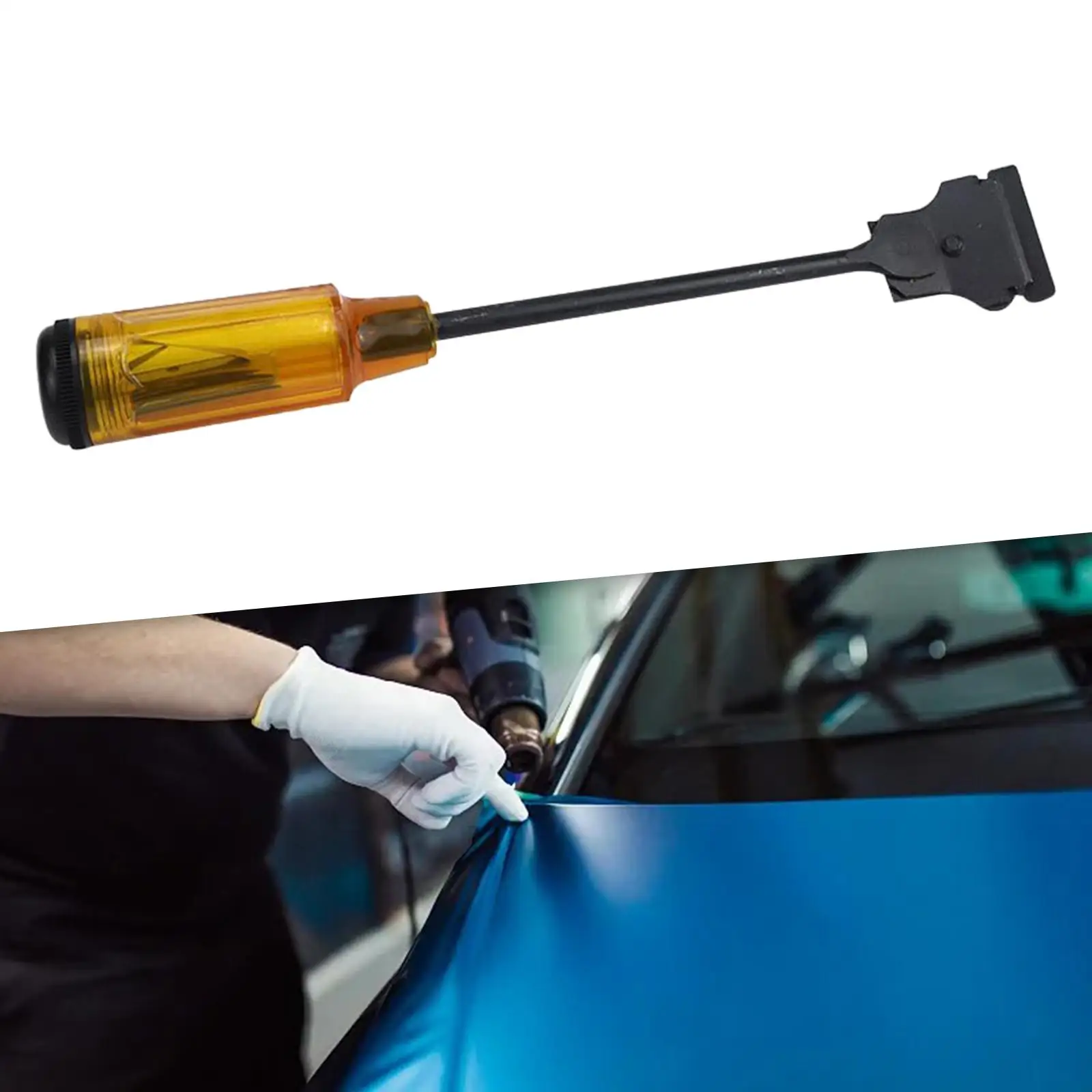 Auto Blade Scraper Professional Car Vinyl Wrap Paper Cutter Car Window Tint Tool Squeegee for Removing Registration Sticker