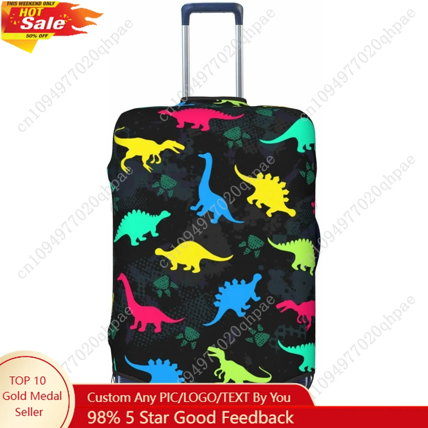 

Futterya ONLY COVER, NOT INCLUDING THE SUITCASE Travel Luggage Cover Colorful Dinosaur for Boy Suitcase Protector Washable Bagga
