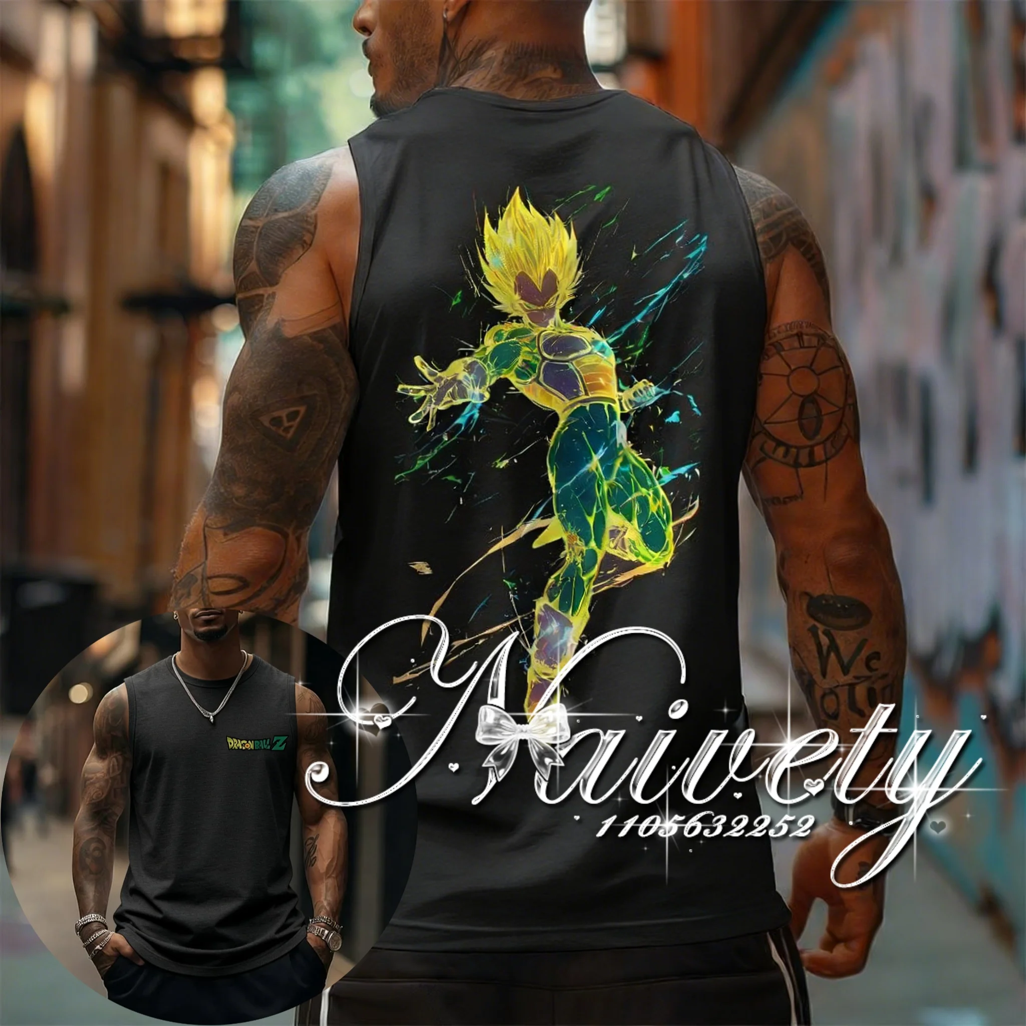 2026 Summer Hot Dragon Ball Super Saiyan Vegeta Print Sleeveless Tank Top, Quick Dry Sportswear for Men Kids Streetwear Y2k
