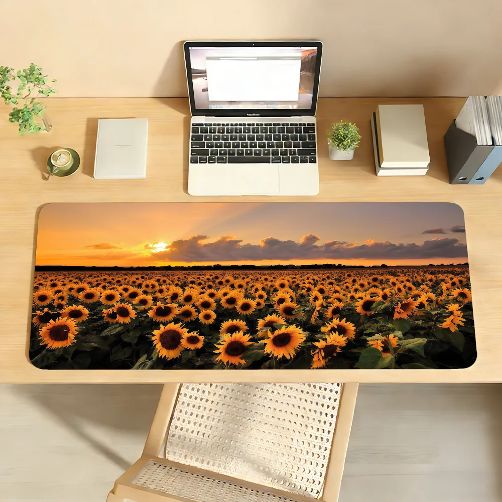 Sunflower Mouse Pad Non-slip Locking Edge DeskMat PC Laptop Accessories Rubber Office Keyboard Large Game XXL Carpet