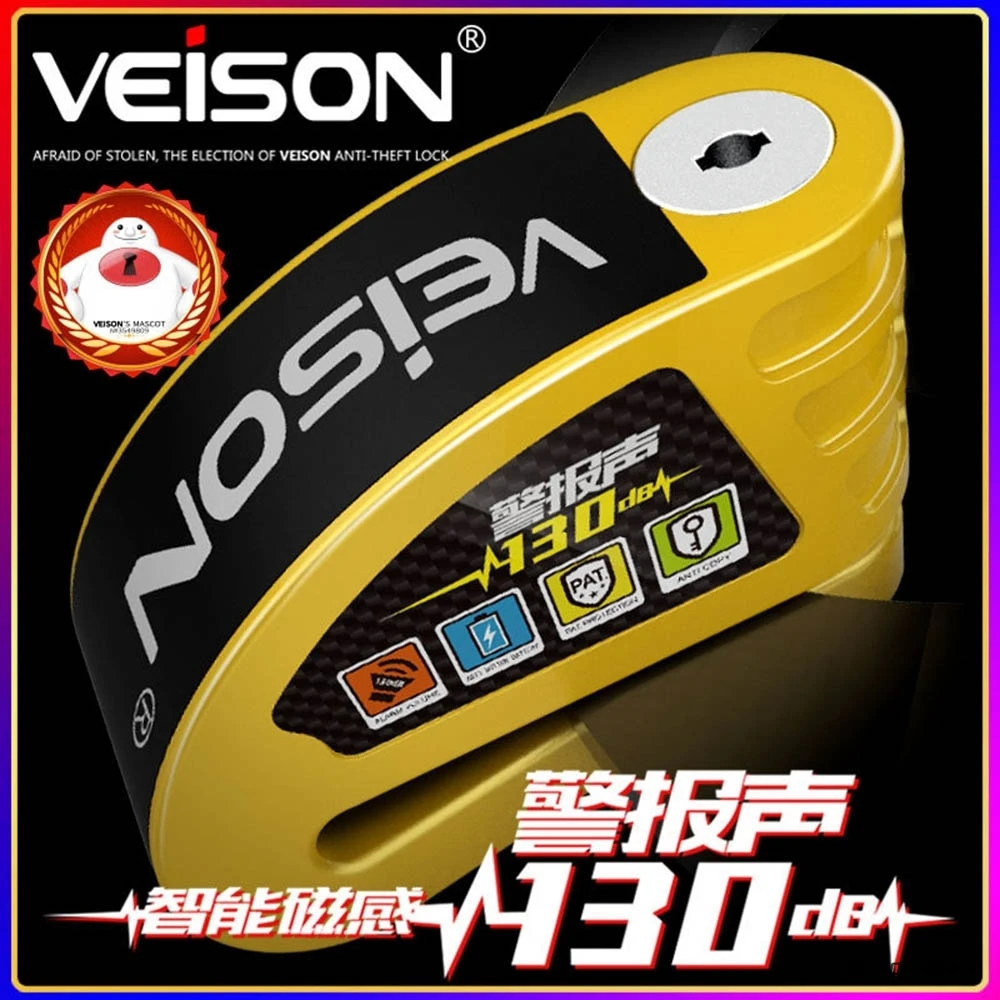 

Motorcycle Alarm Lock Bike Disc Lock Warning Anti Disc Brake Lock Waterproof Motorbike Scooter Lock 130dB Alarm Anti-theft Lock
