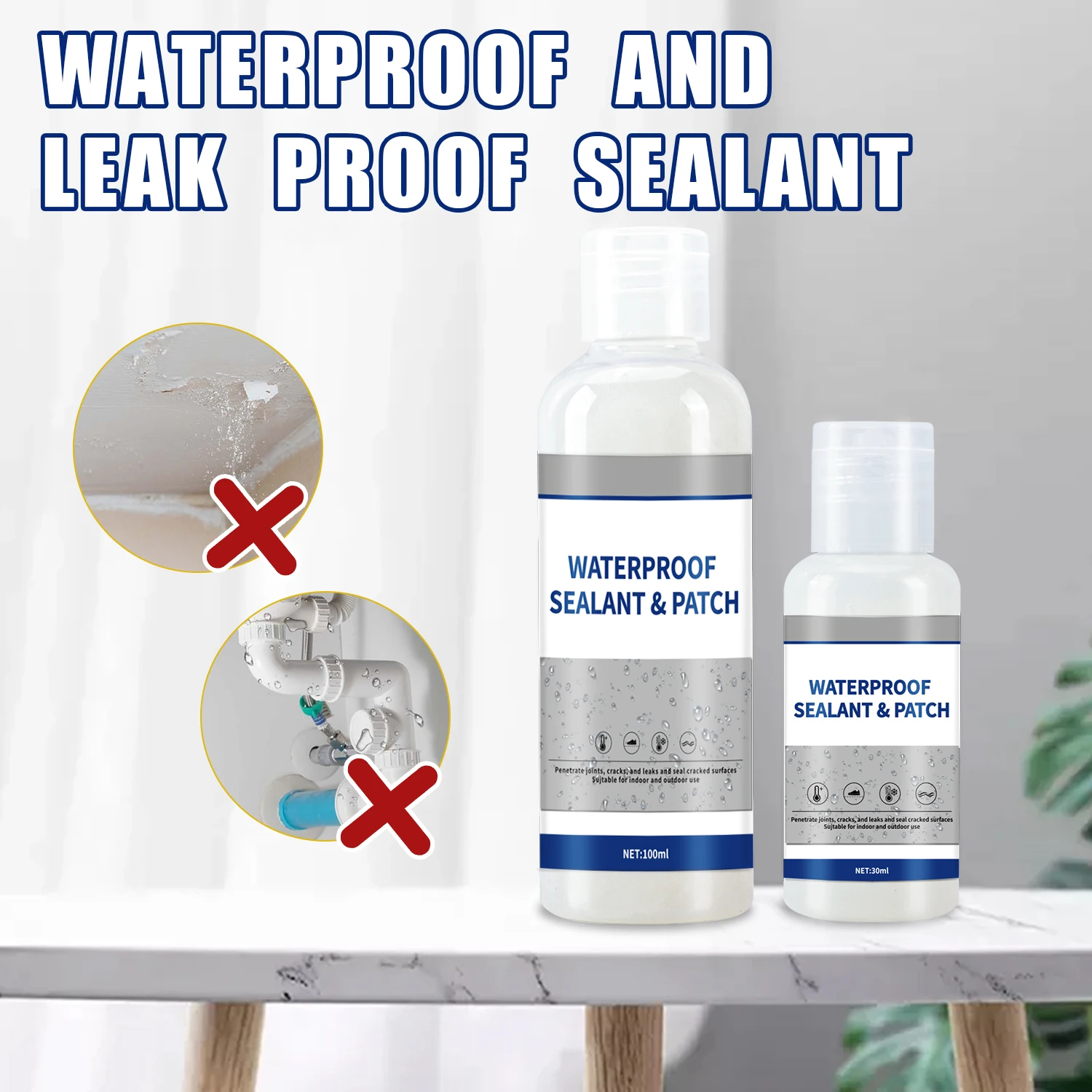 100ml Waterproof Coating Sealant Agent With Brush Transparent Invisible Paste Glue With Brush Restore Adhesive Roof Bathroom