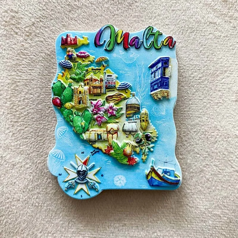

Malta Fun Ocean Map Travel Souvenirs Creative Decoration Souvenirs Refrigerator Magnets Home Decorations