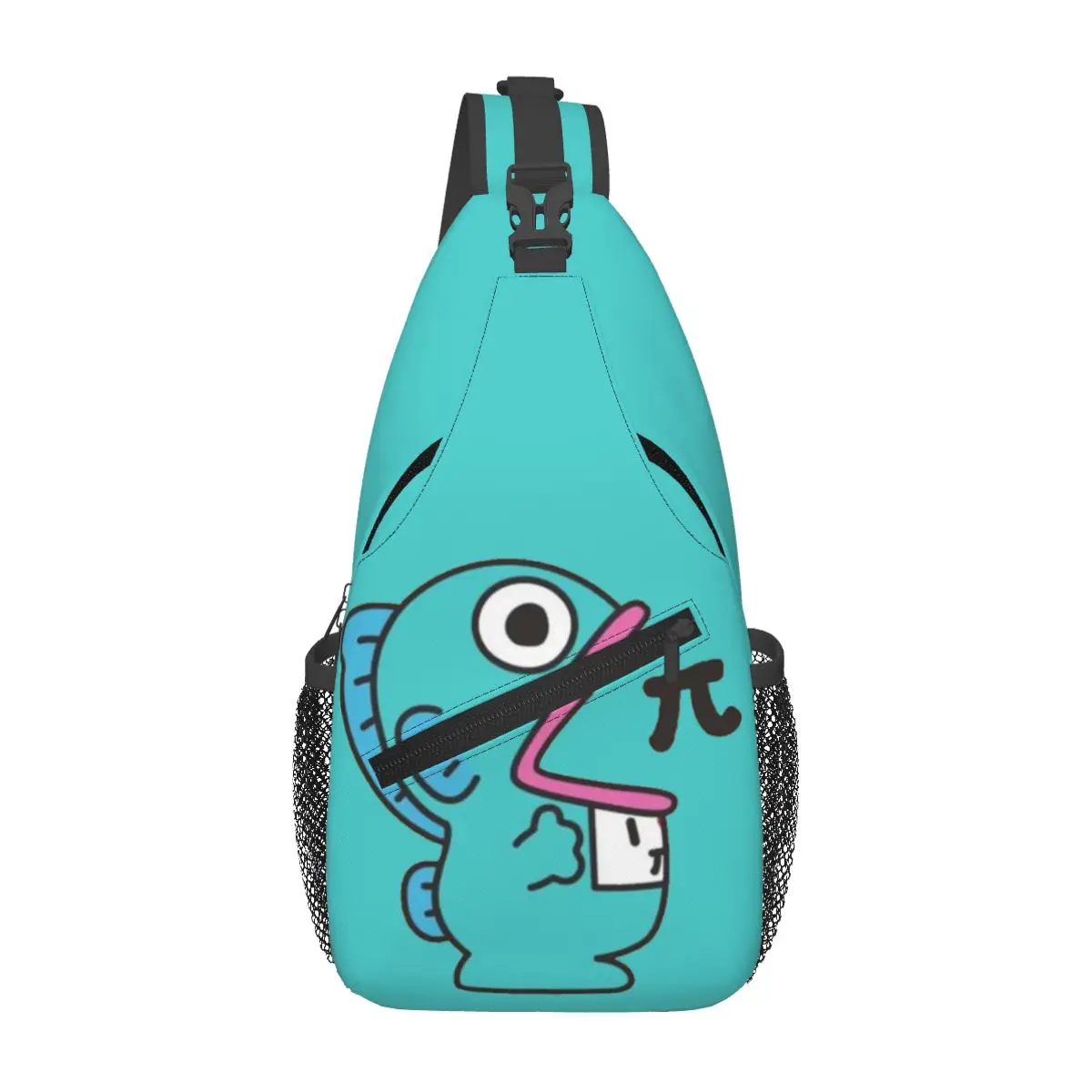 Custom Cute Anime Hangyodon Shoulder Crossbody Chest Backpack Men Women Shoulder Chest Bags Sling Bag for Traveling Hiking Bags