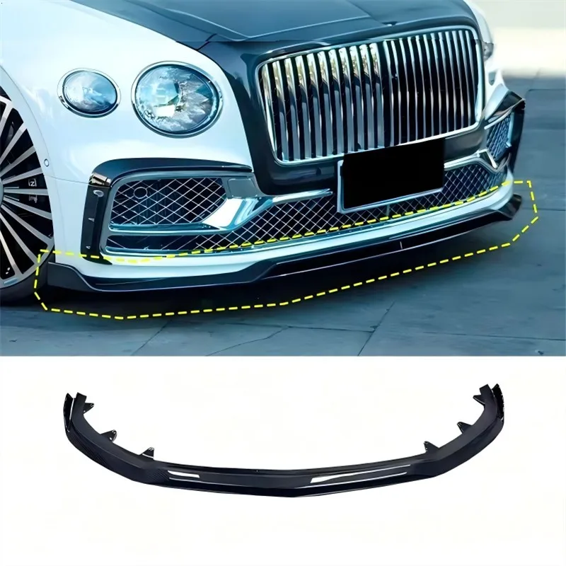 

For Bentley Flying Spur 2020-2024 Real Carbon Fiber Front Lip Front Bumper Lower Lip Under Spoiler Splitter Body Kit
