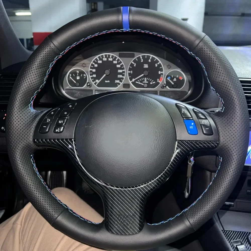 Customized Car Steering Wheel Cover M Sport 330i 330Ci E39 540i 525i 530i M3 M5 Non-Slip Car Hand-sewn Steering Wrap For BMW E46