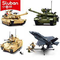 NEW Sluban M3A3S Infantry Armored Vehicle Abrams Tank Building Blocks Classic Military Games Red Alert Model WW2 Bricks Toy Gift