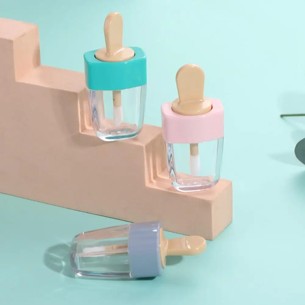 

Fashion Makeup Tool Lip Glaze Tube Transparent 8ml Ice Cream Lipgloss Tube Empty Refillable Bottles DIY