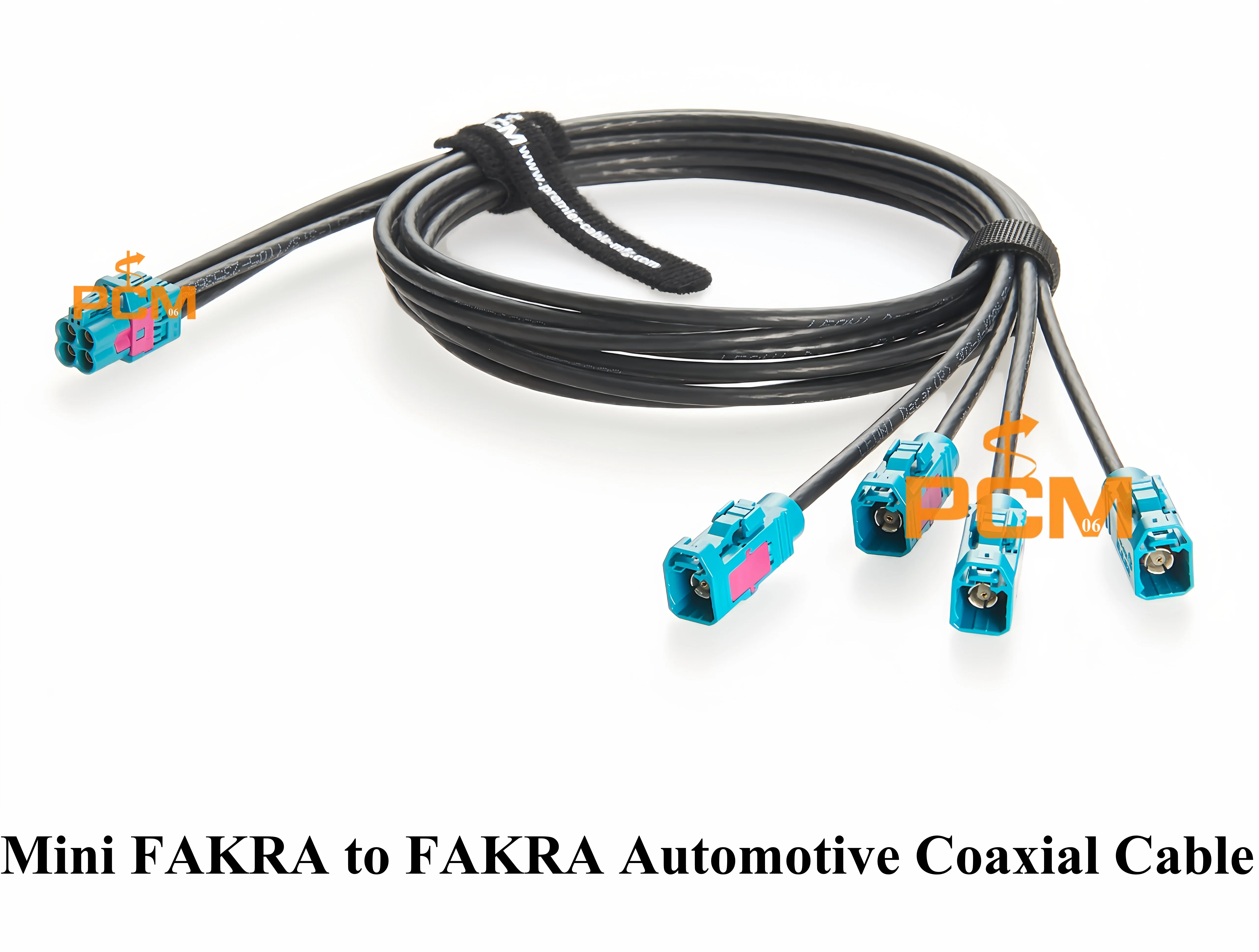 Original Rosenberger Water Blue Quad HFM Mini FAKRA AMK12D-1M4Z5-Z auf FAKRA 59Z113-000-Z Kfz-Koaxialkabelbaugruppe 50 Ohm – Detail 1