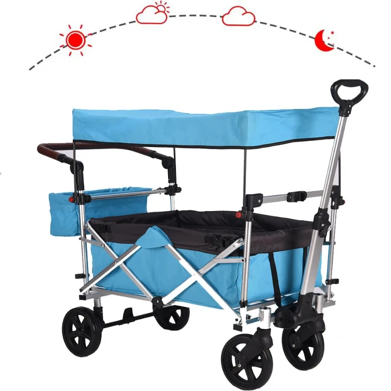 Collapsible Folding wagon Folding Beach Wagon Garden Outdoor Park baby stroller wagon