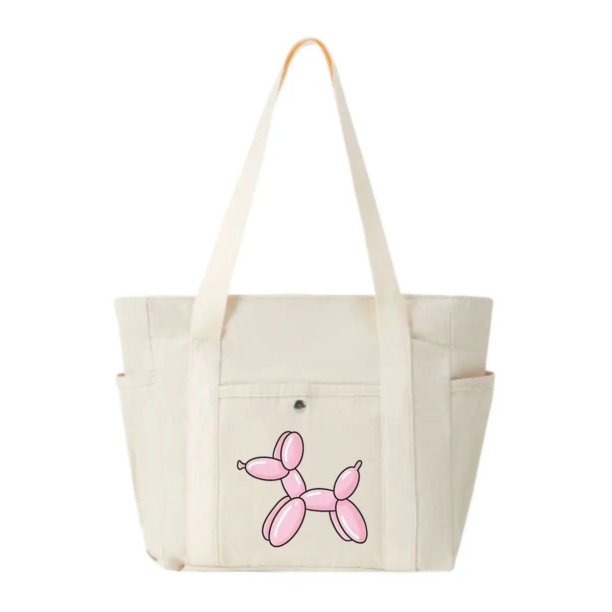 

Balloon Joy Pink Puppy Art Trendy Multi-Pocket Bag – Perfect for Coffee Shop Visits
