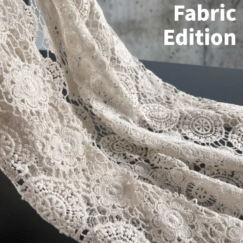 Beige Openwork Embroidered Lace Fabric By The Yards Premium French Style  Perfect for Summer Diy Dresses Blouses Tops