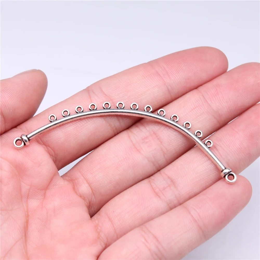 WYSIWYG 10pcs 78x4mm Necklace Connector Charms Antique Silver Color For DIY Jewelry Making Jewelry Findings Jewelry Accessories